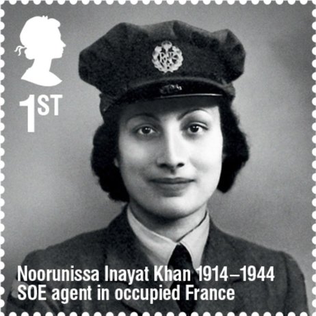 British Royal Mail stamp honoring Noor Inayat Khan