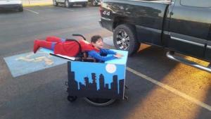  from the Houston Chronicle Kid in wheelchair flies as Superman o Halloween