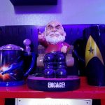 Make it Gnome! A TOS painted stein and a 50th anniversary mug flank my Picard garden gnome